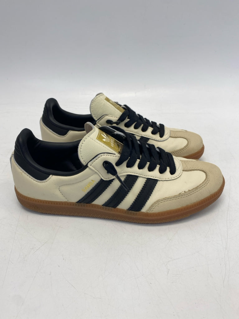 Adidas US Shoe Size 6.5 Tan/Blk Cream Lace-up Sneakers