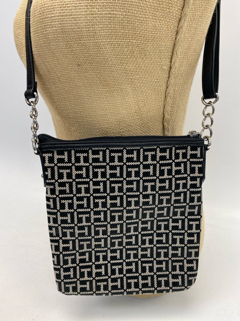 Tommy Hilfiger Black Beige Signature Crossbody