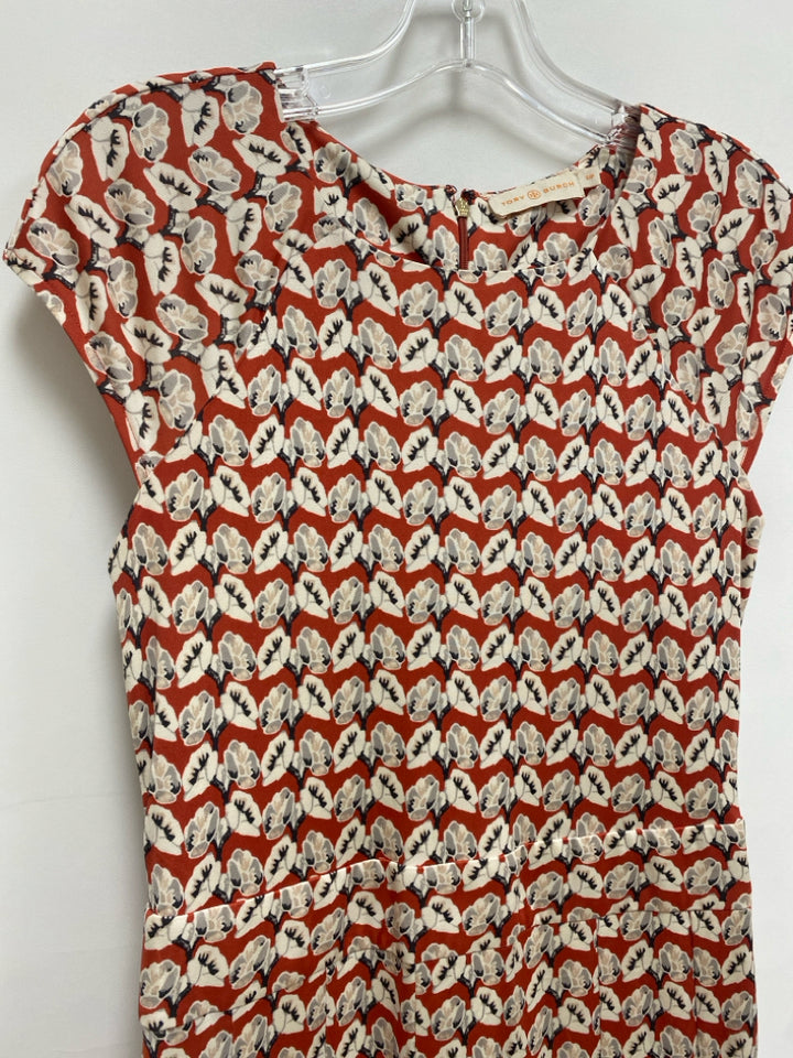Tory Burch Size S Terra Cotta Cream Flowers Ladies Dress
