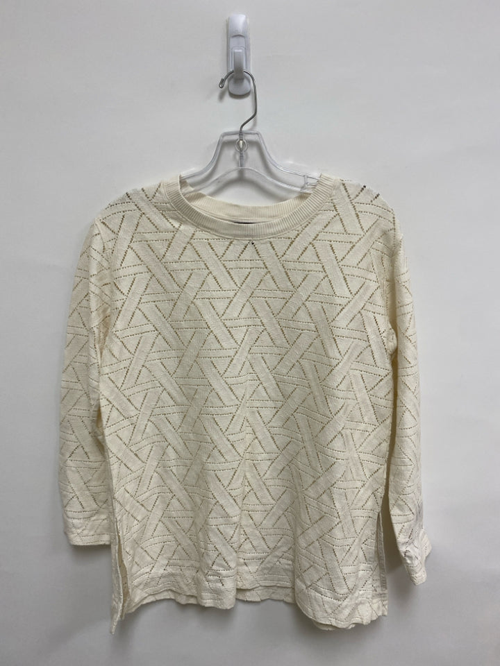 Banana Republic Size S Cream Cut-Out Long Sleeve Ladies Top