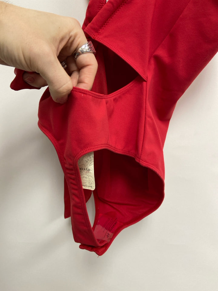 NWT Free People Size XS Red Ribbons Sleeveless Ladies Top