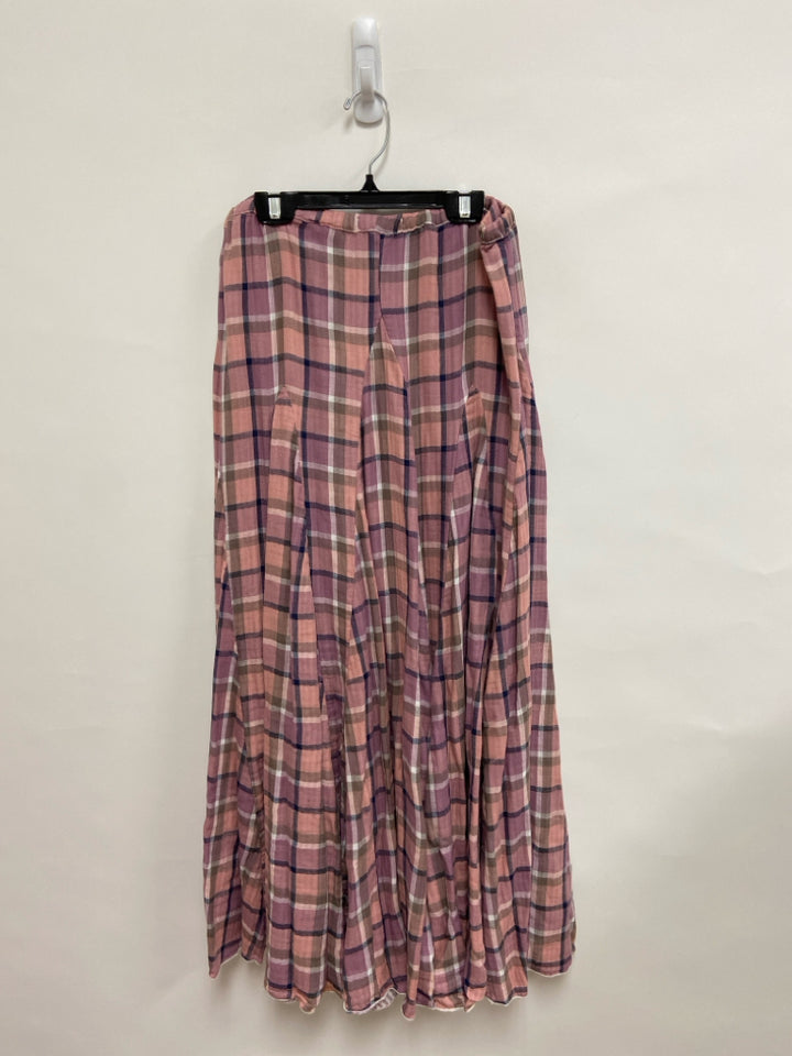 CP Shades Size M Navy/Pink Taupe/White Plaid Maxi Ladies Skirt