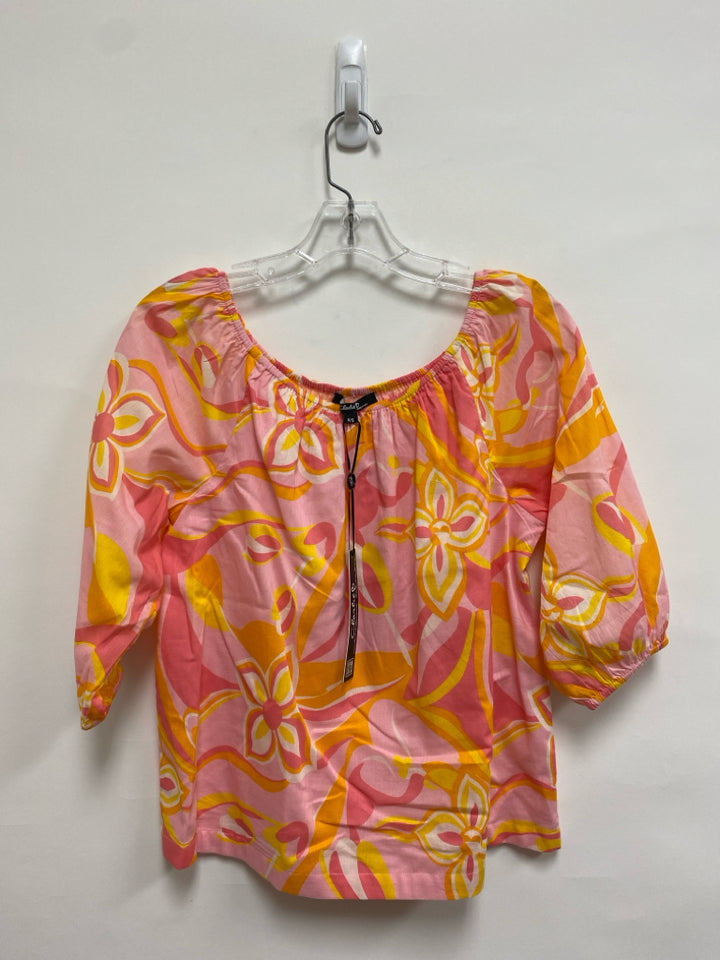 NWT Charlie B Size P Orange/Pink Floral Petite Top