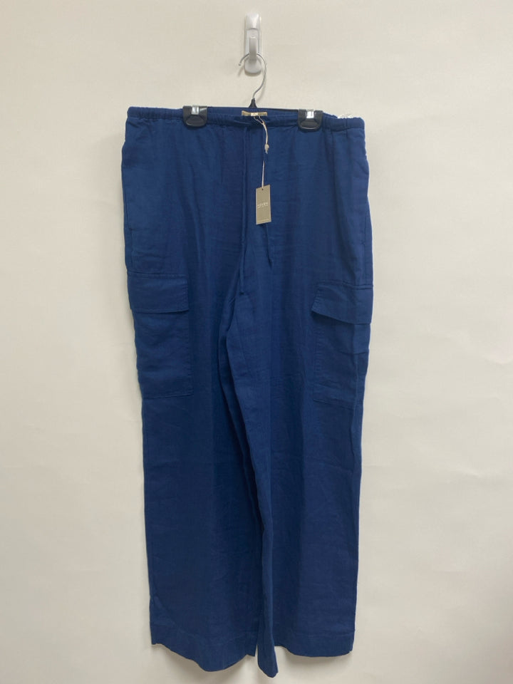 NWT HAVEN Size M Navy Pull-on Linen Ladies Pants