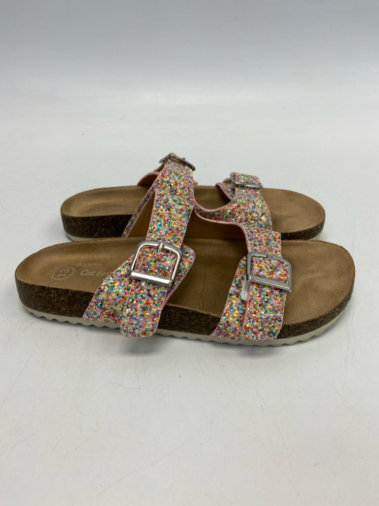 Cat &amp; Jack SIZE 13 Pink Multi Color Glitter Girl&