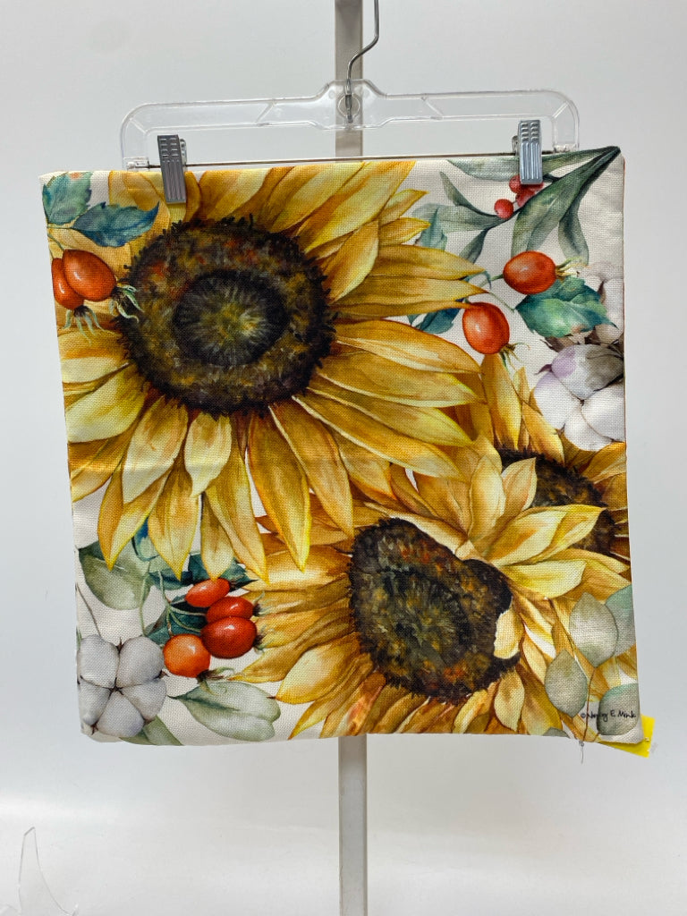 Yellow Multi Color Sunflower Pillow Cover