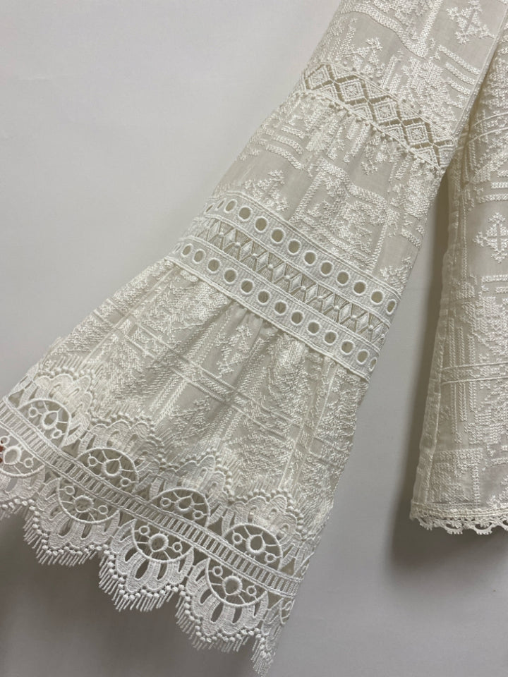 NWT Nanette Lepore Size 2 Ivory Lace Silk Blend Ladies Top