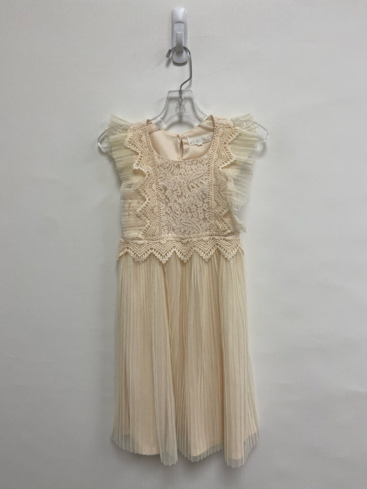 Nanette Lepore SIZE 6X Cream Paisley Sleeveless Lace Girl&