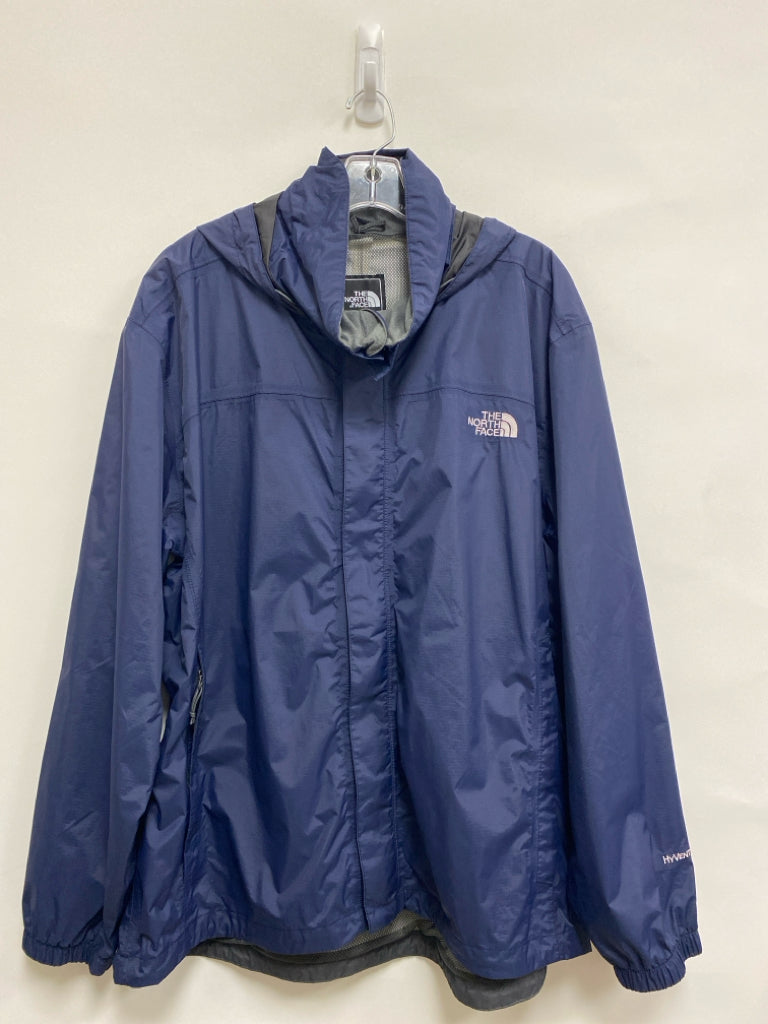 North Face Size XL Navy Hooded Zip Down Men&