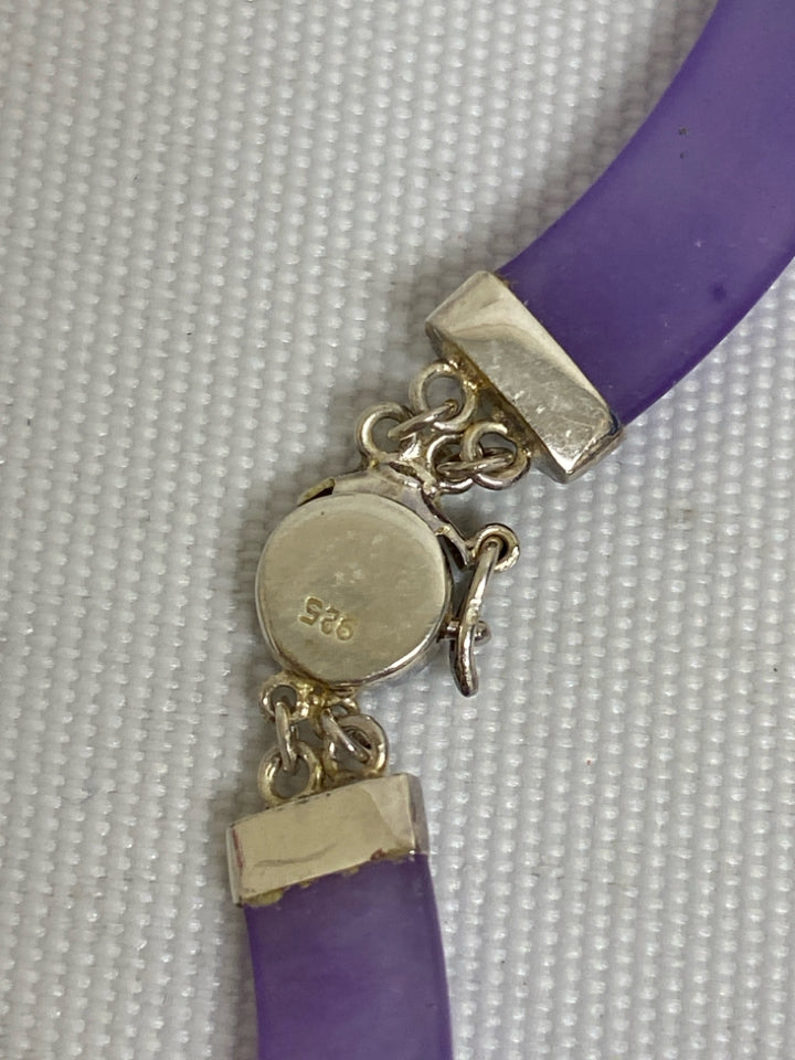 Purple Silver Stones Necklace