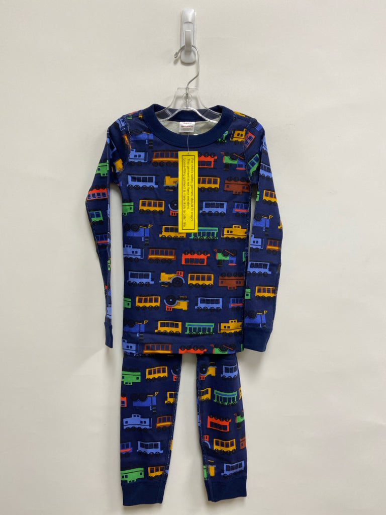 NWT hanna Andersson SIZE 6/7 Navy Multi Color Trains Boy&