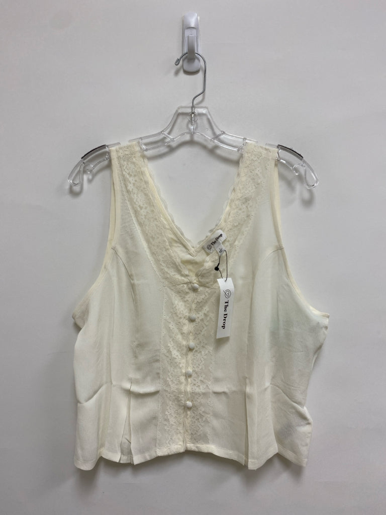 NWT Size L Cream Lace Sleeveless Ladies Top