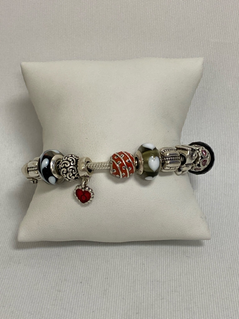 Pandora Silver Multi Color Shapes Bracelet