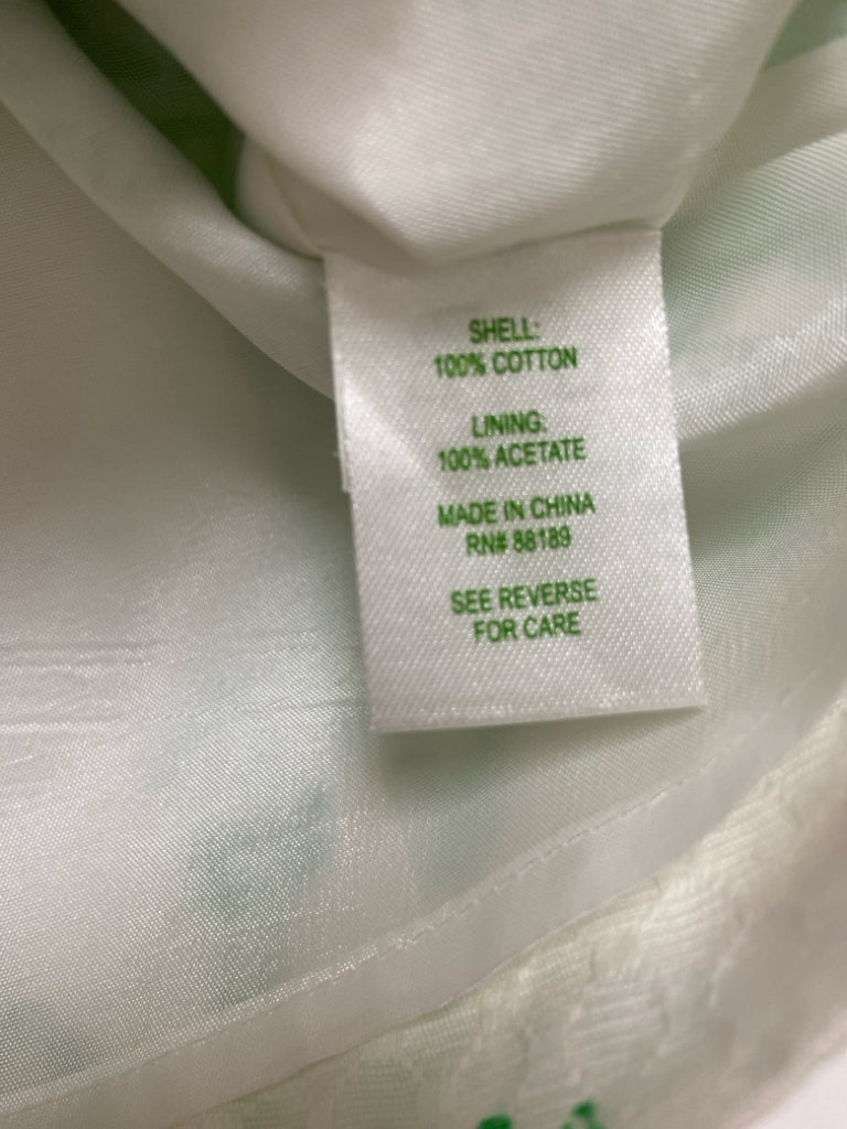 LILLY PULITZER Size 4 White/Green City Scene Ladies Skirt