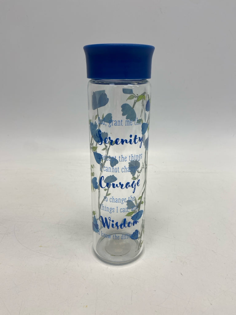 Clear Blue Glass Bottle