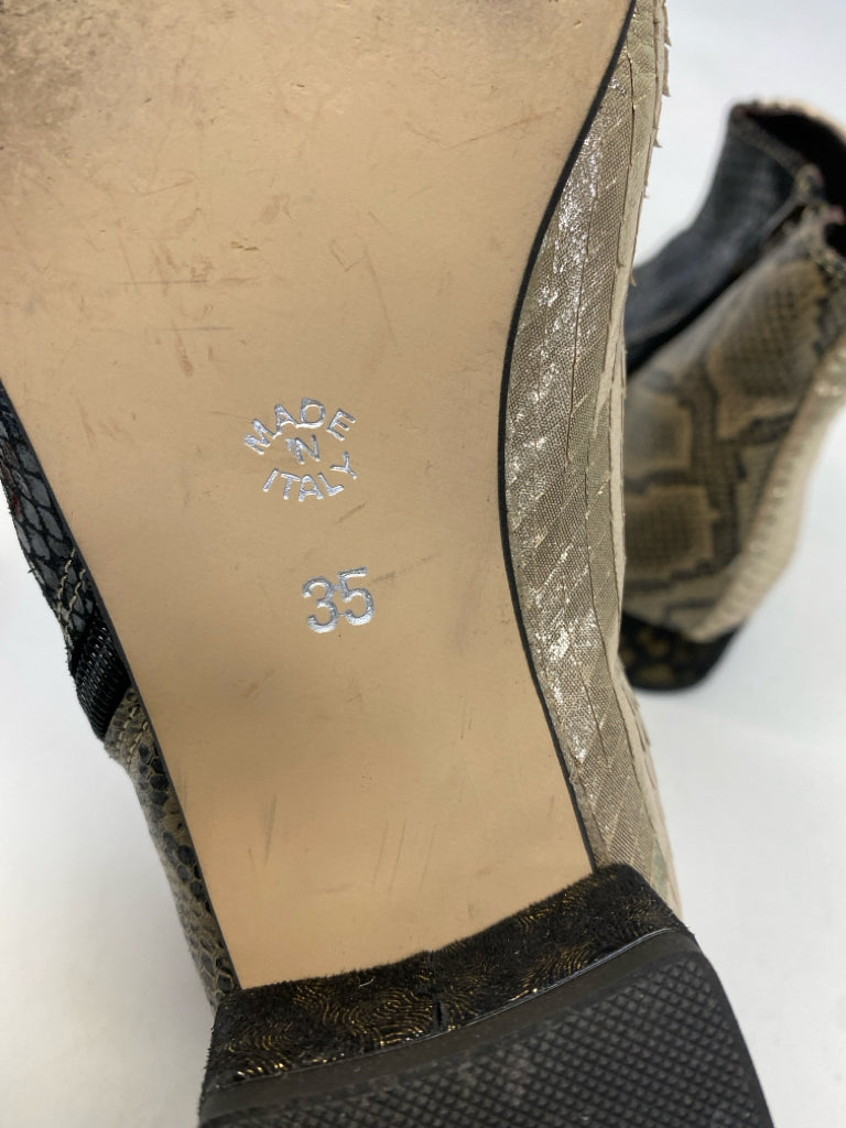 Ebarrito EU Shoe Size 35 Black Gold Patchwork Boots