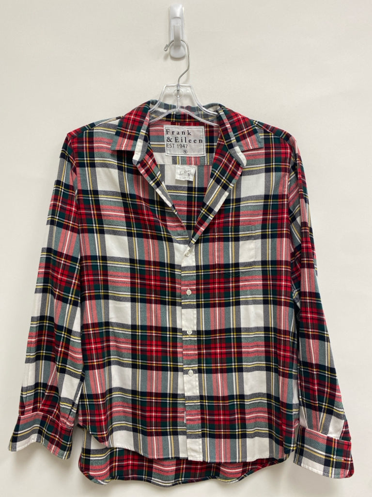 Frank &amp; Eileen Size S Red/White Green/Multi Plaid Button Up Ladies Top