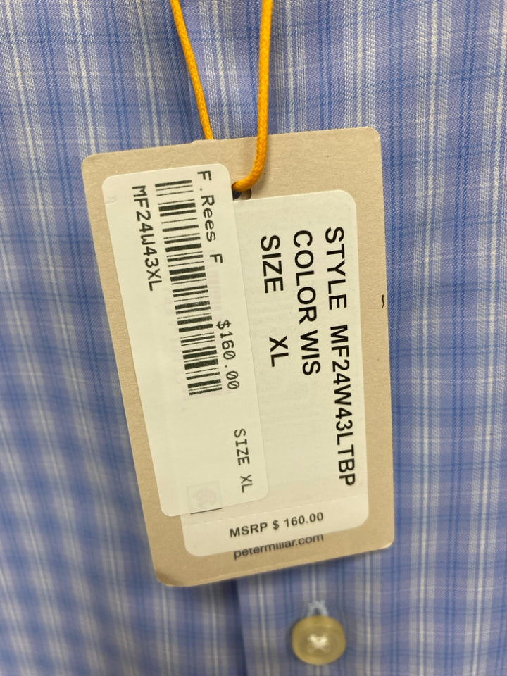 NWT Peter Millar Size XL Blue White Plaid Men&
