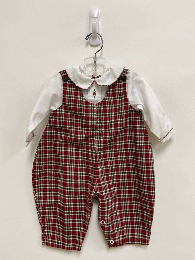 Petite Ami SIZE 3M Red/White Green Plaid Long Sleeve Boy&