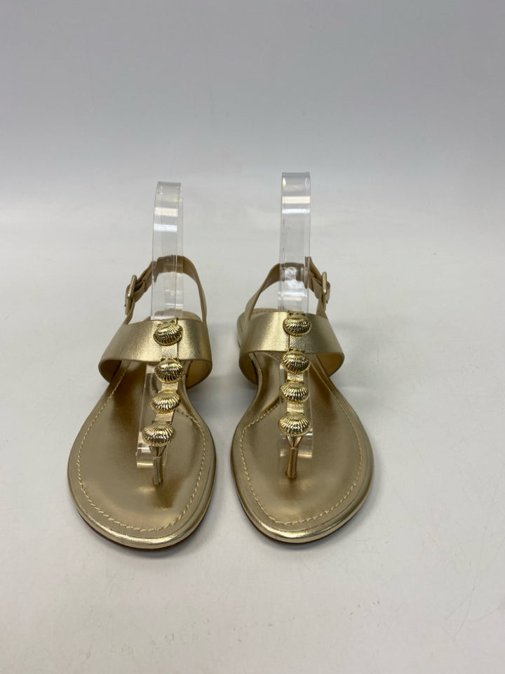 NWOT Talbots  Size 7 Gold Shell(s) Metallic Sandals
