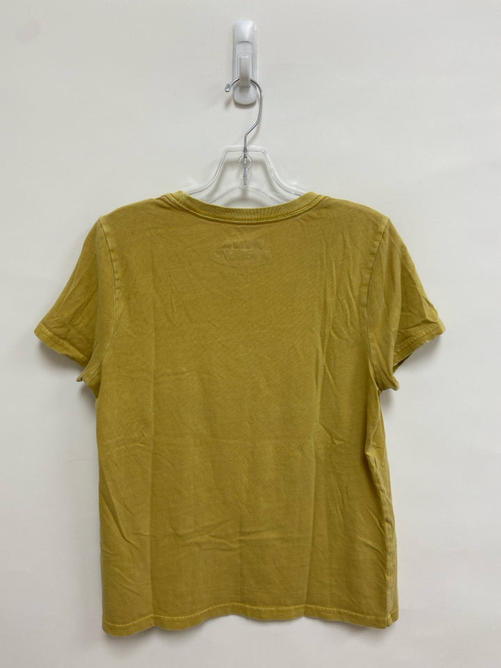 Lucky Brand Size M Dusty Yellow Cream Studded Ladies Top