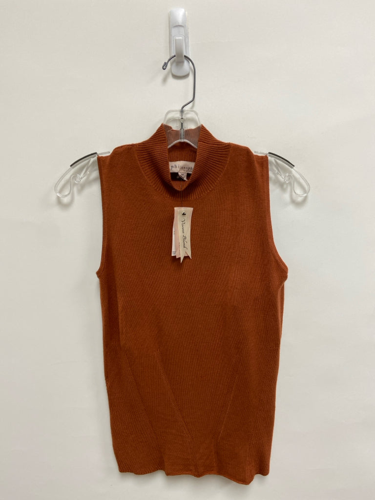 NWT philosophy Size S Burnt Orange Sleeveless Ladies Sweater