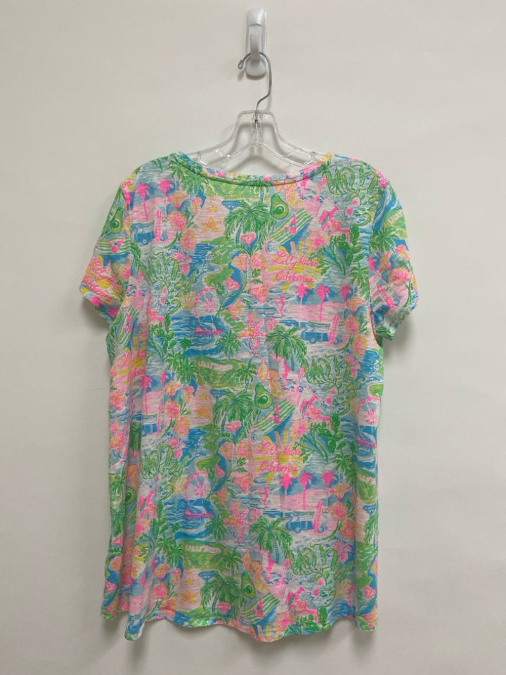 Size XL Green/Blue Pink/Yellow Ladies Top