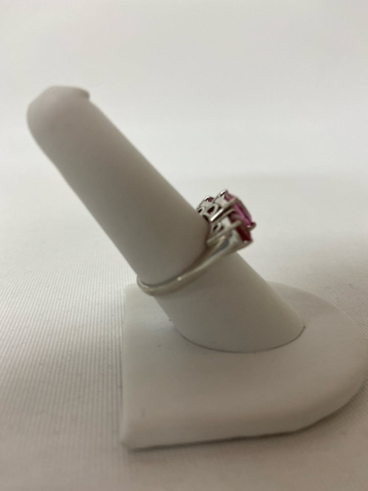 Pink Silver Jeweled Ring