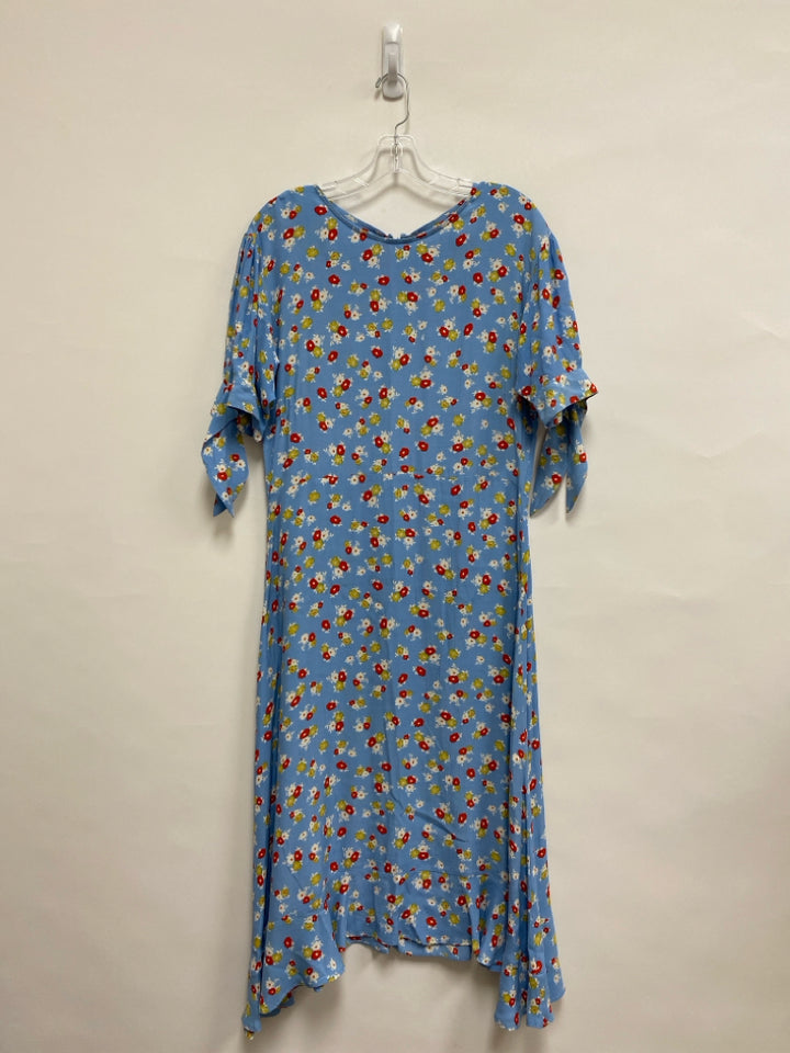 Faithfull Size 6 Blue Red/Yellow Flowers Ladies Dress