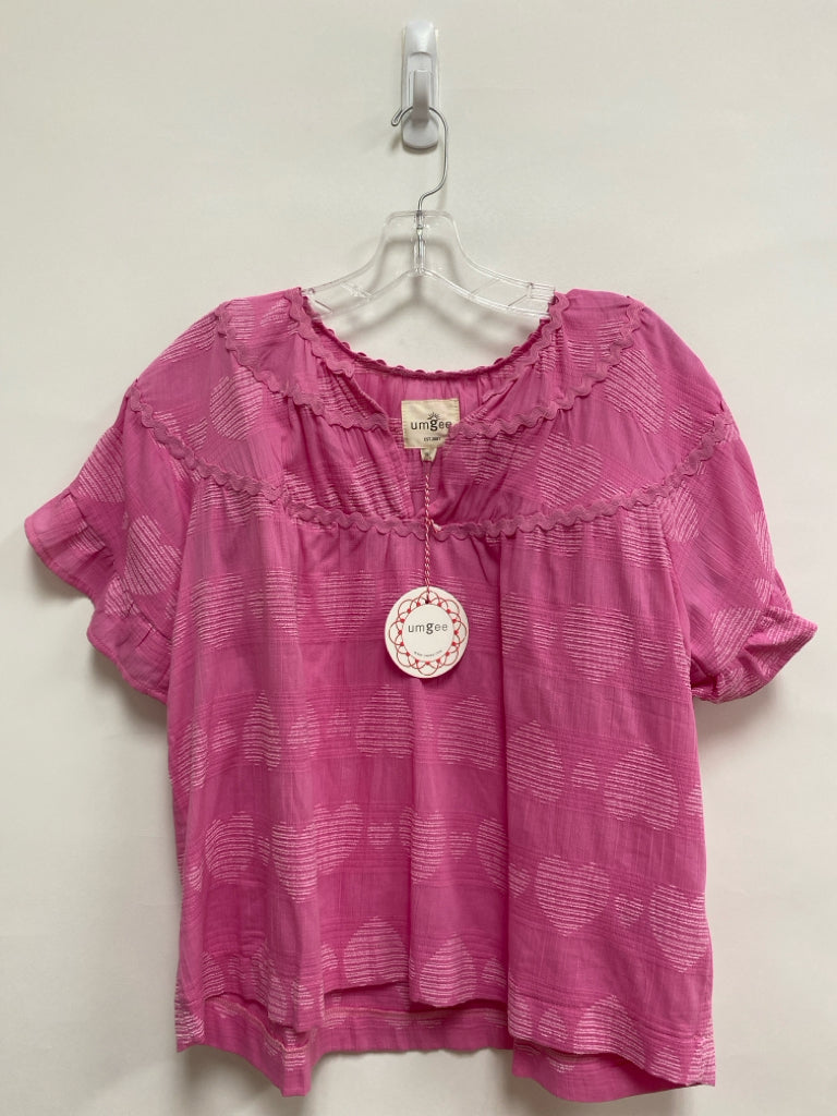 NWT Umgee Size S Pink Texture Bell Sleeves Ladies Top