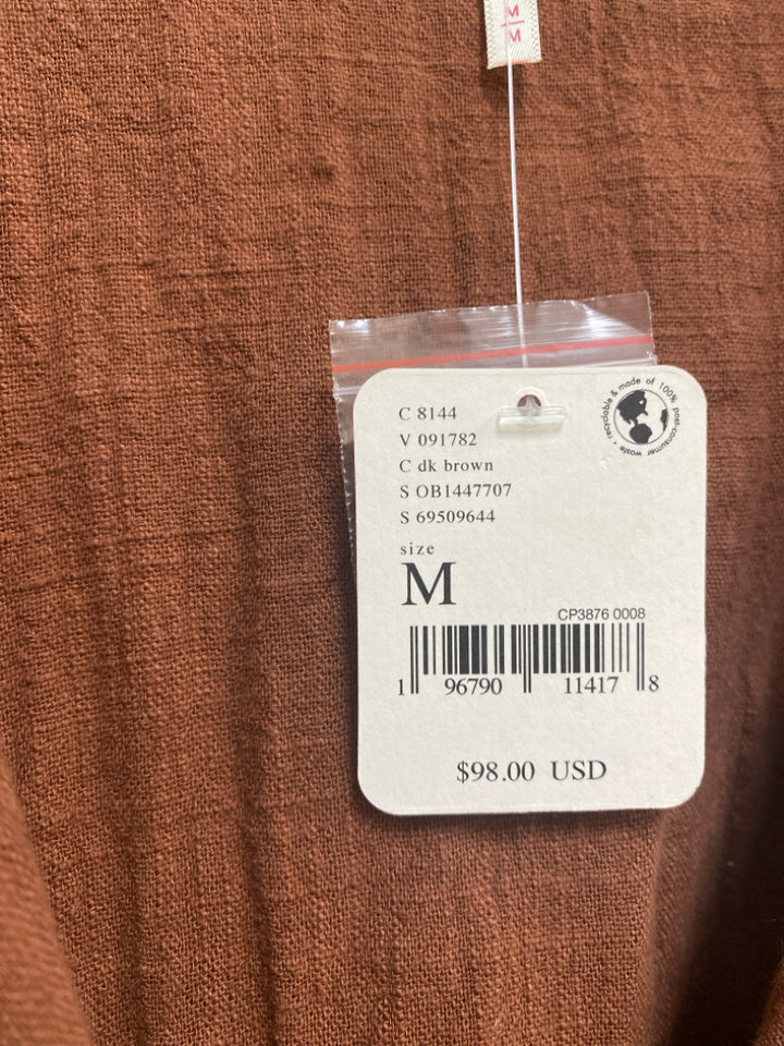 NWT Free People Size M Brown Texture Cropped Ladies Top