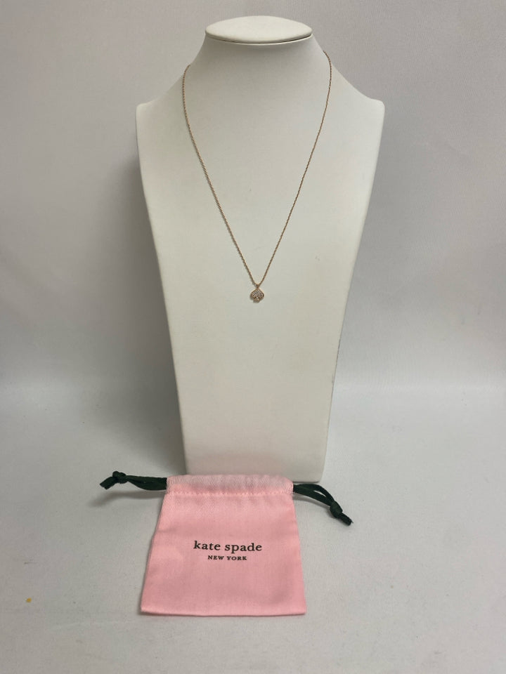 Kate Spade Rose Gold Clear Jeweled Necklace