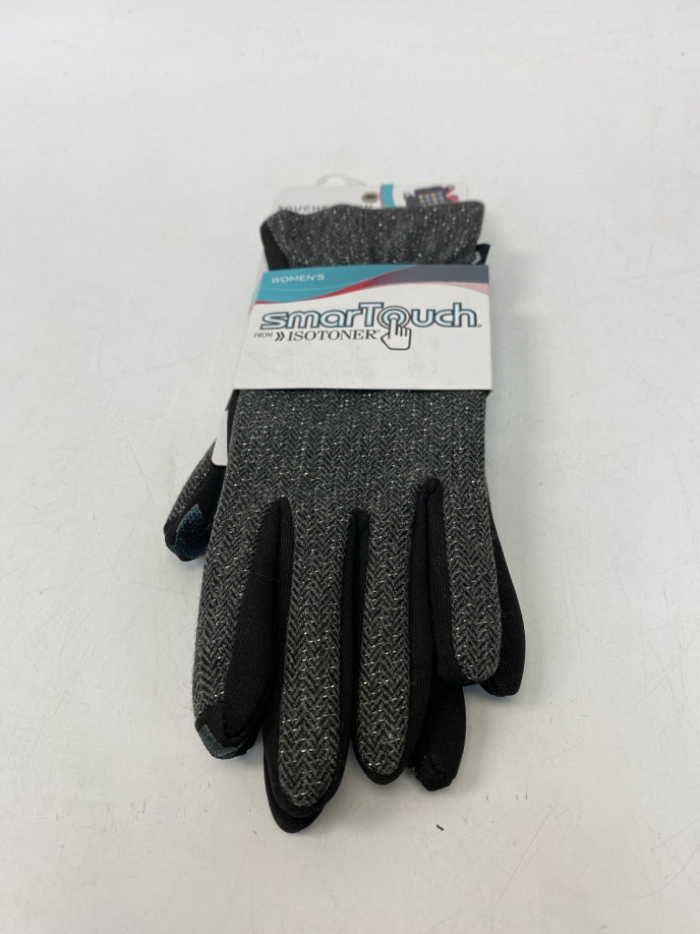 NEW/PKG Isotoner Gray Black Winter Gloves