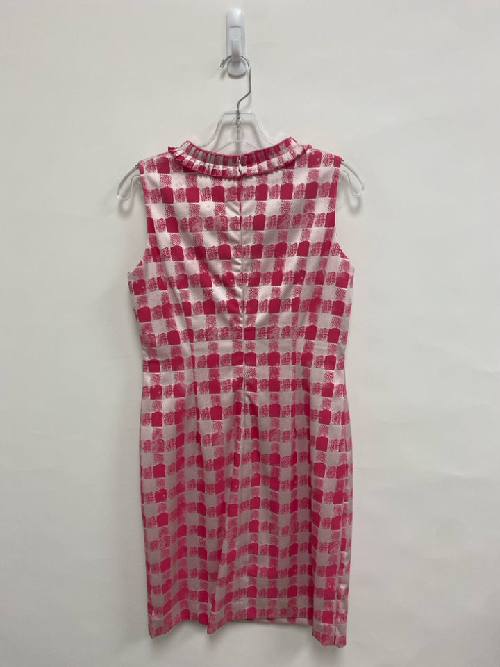 Size 8 Pink White Checkered Sleeveless Ladies Dress