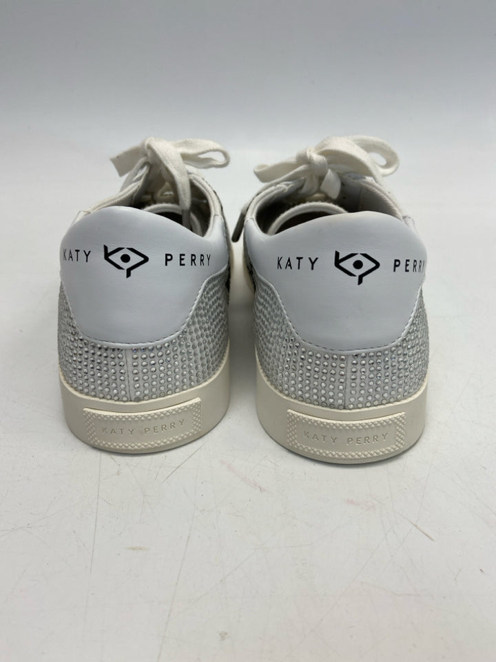 NWOT Katy Perry  Size 8 White Silver Rhinestone(s) Sneakers