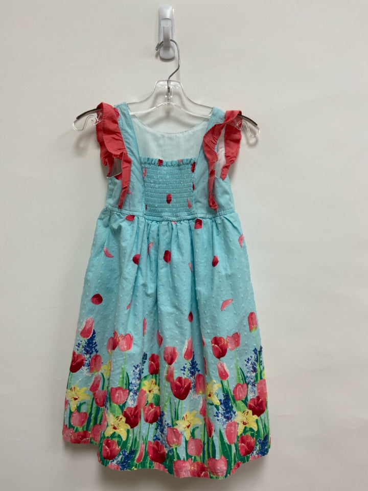 Penelope/Mack SIZE 6 Coral Blue/Green Flowers Sleeveless Girl&