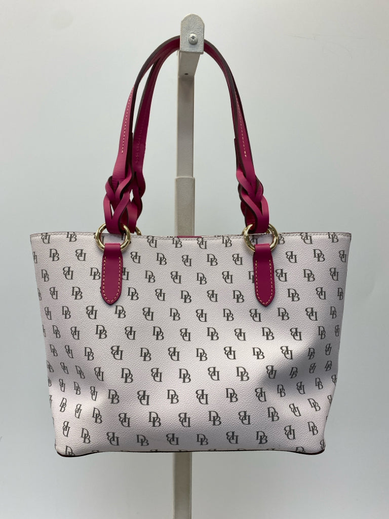 Dooney &amp; Bourke Cream Brown/Pink Signature Handbag