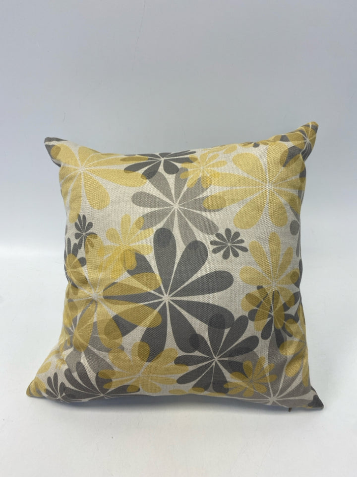 Gray Cream Flowers Pillow