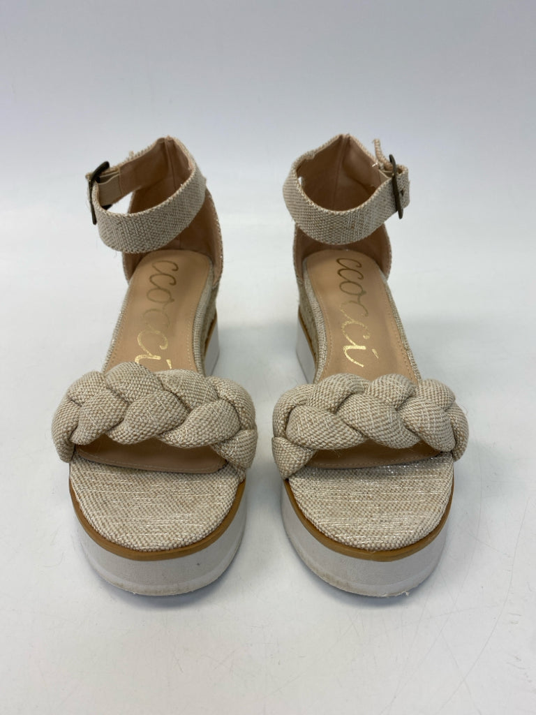 Size 8.5 Tan Braided Sandals