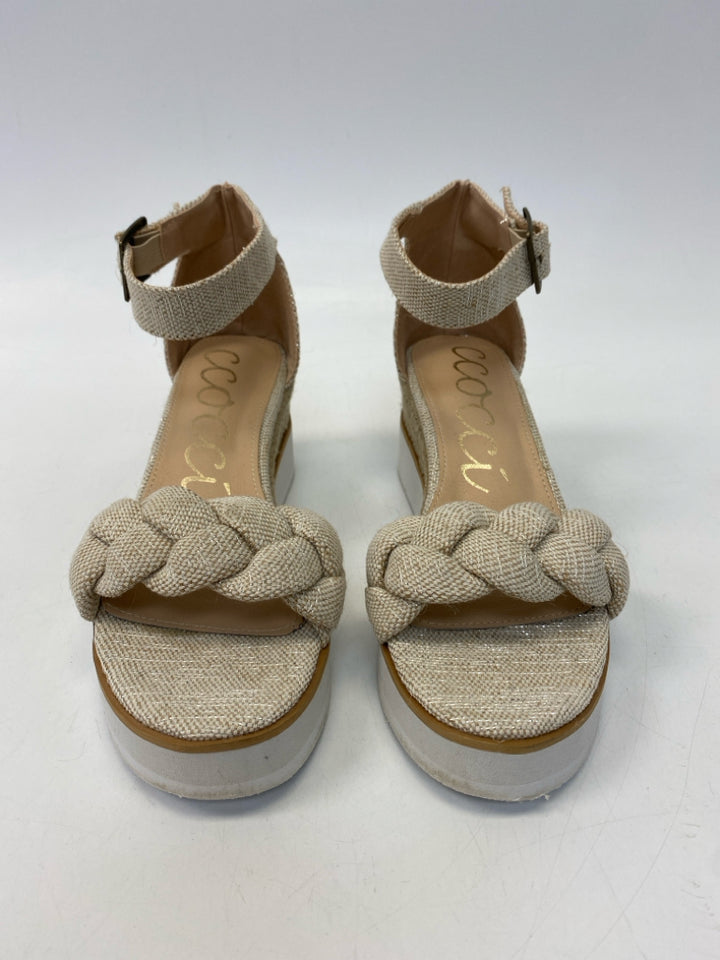 Size 8.5 Tan Braided Sandals