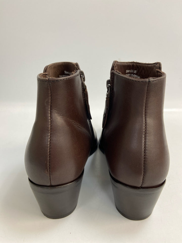 NWOT Thursday Boot Co US Shoe Size 6.5 Brown Side Zipper Flats