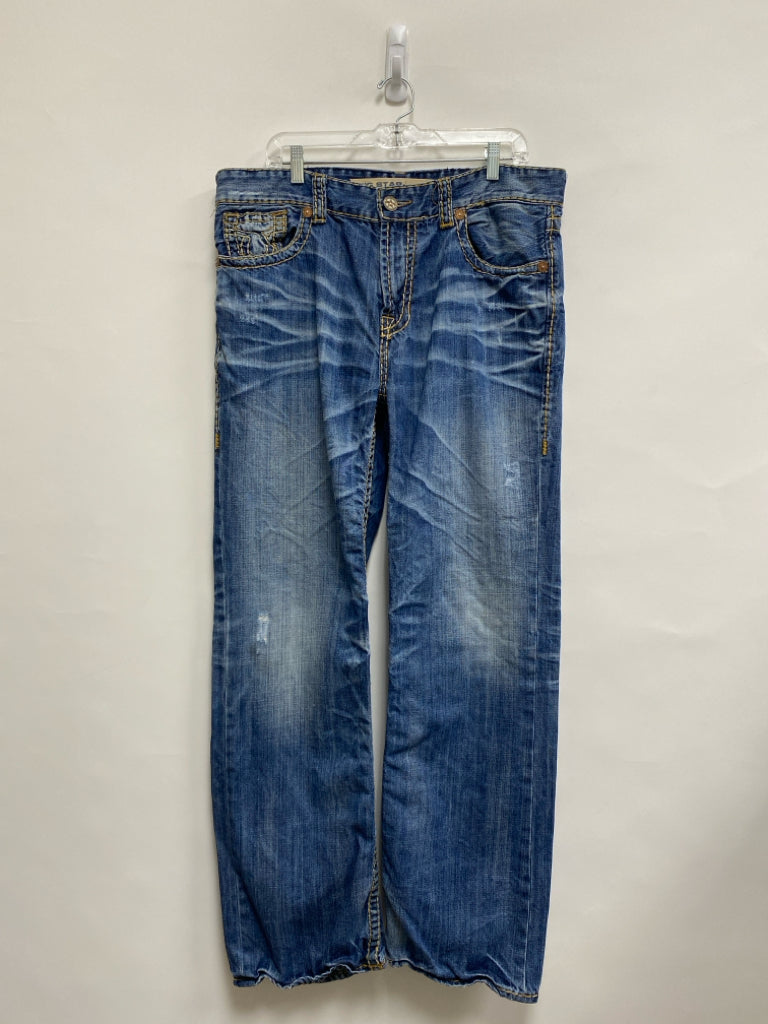Big Star Size 36 Faded Blue Distressed Men&