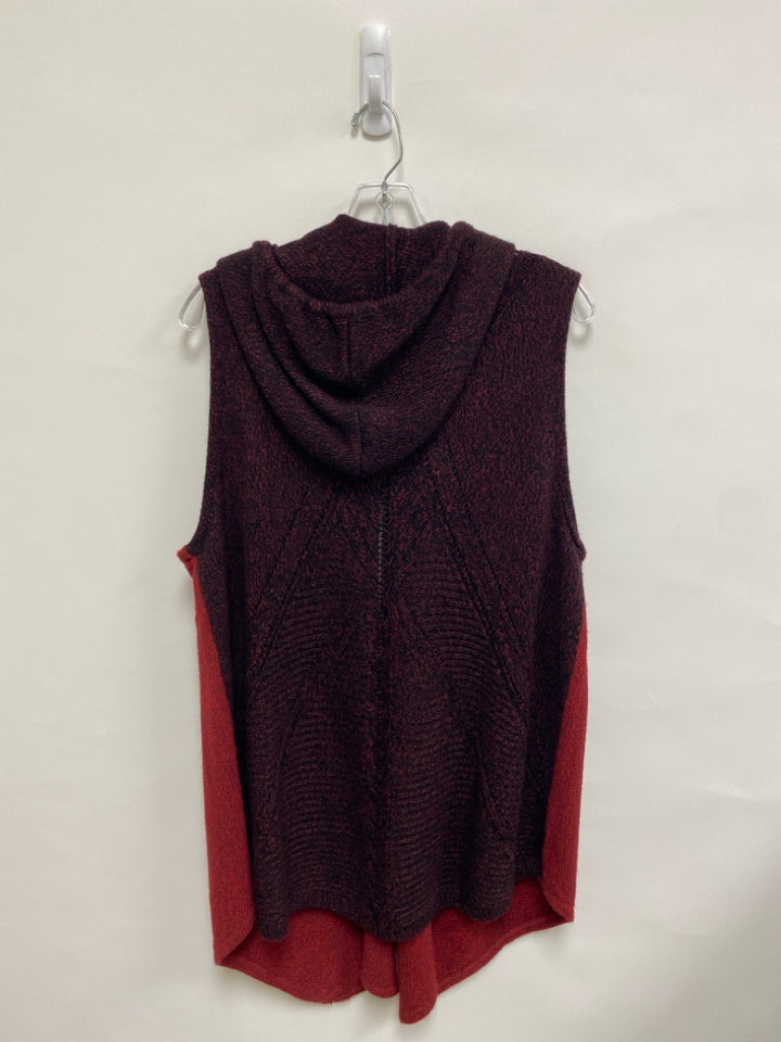 Charlie Paige Size L Red Burgundy/Black Sleeveless Ladies Sweater