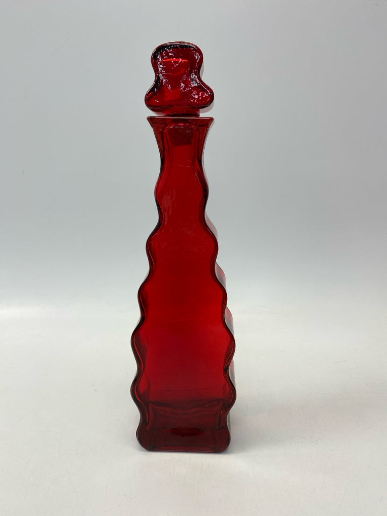Red Glass Decanter
