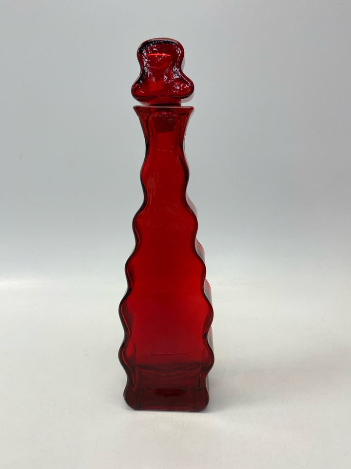 Red Glass Decanter
