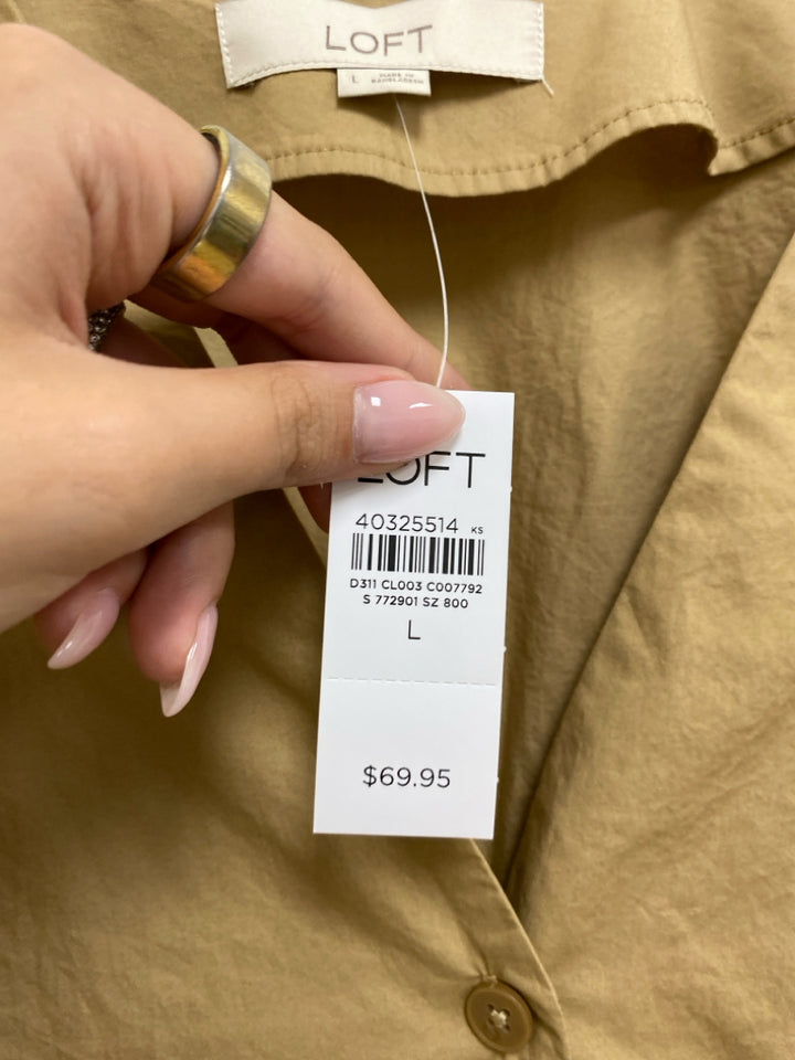NWT LOFT Size L Dark Khaki Ladies Top