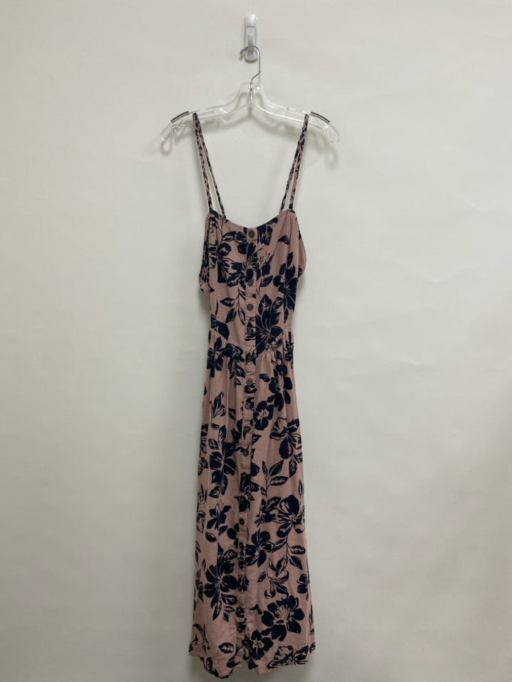 Free People Size XL Mauve Black Flowers Sleeveless Ladies Dress