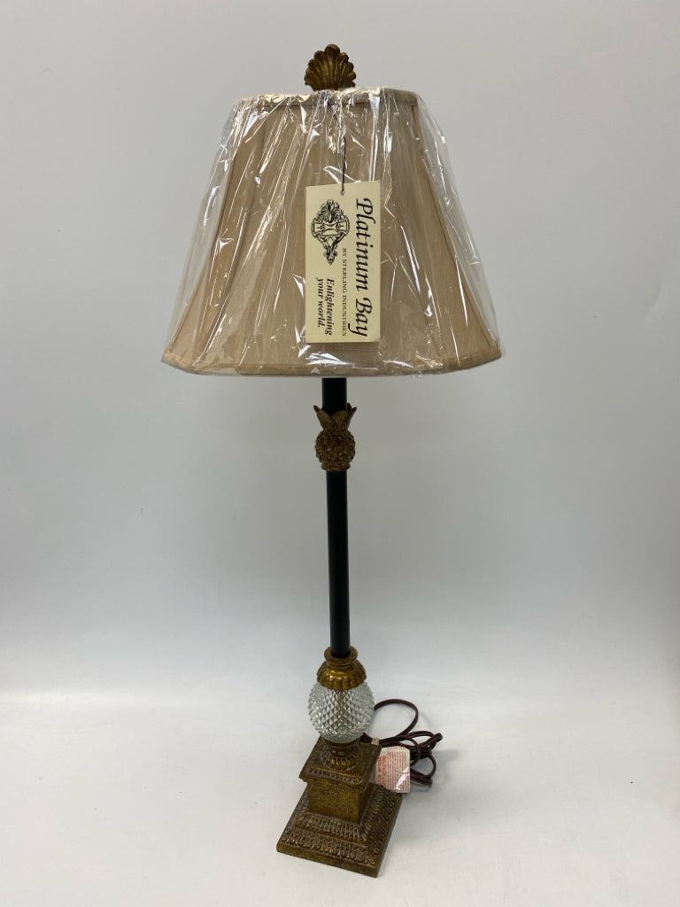 Gold/Clear Black Pineapples Lamp