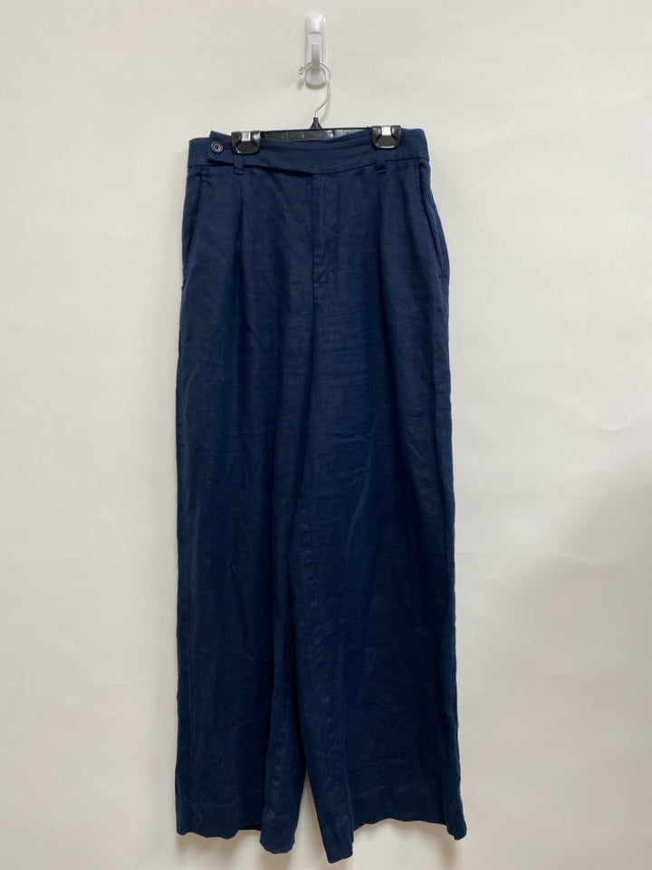 Madewell Size 4 Navy Wide Leg Linen Ladies Pants