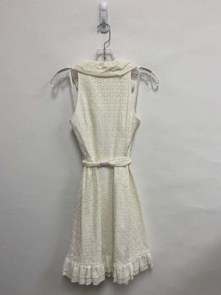 LILLY PULITZER Size 2 Ivory Sleeveless Eyelet Ladies Dress